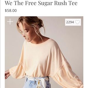 We The Free Sugar Rush Tee Sand Color Large
